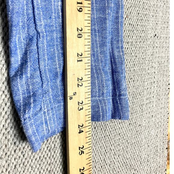 Old Navy Open Front Linen Blazer Womens L Blue Striped Lightweight - Picture 13 of 14
